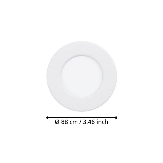 Eglo LED Einbauleuchte Fueva 6 3-flammig 3x 3,7W CCT warm-/neutral-/tageslichtweiss 2700/4000/6500K Weiss Ø9cm 901394
