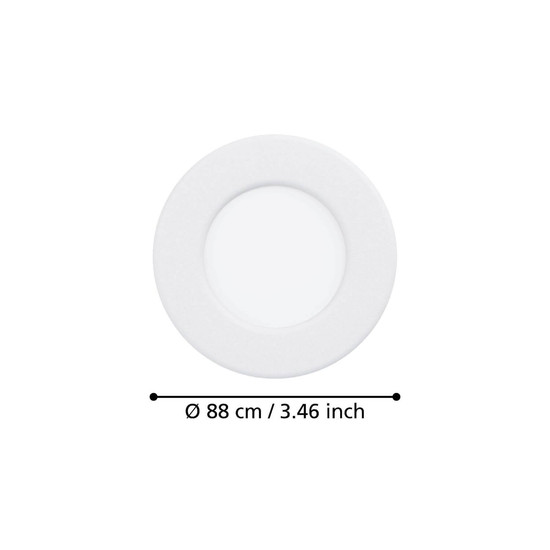 Eglo LED Einbauleuchte Fueva 6 3,7W CCT warm-/neutral-/tageslichtweiss 2700/4000/6500K Weiss Ø9cm 901395