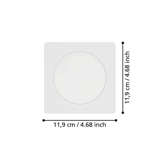 Eglo LED Einbauleuchte Fueva 6 6,3W CCT warm-/neutral-/tageslichtweiss 2700/4000/6500K Weiss 12x12cm 901399