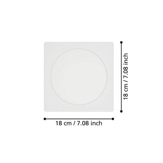 Eglo LED Einbauleuchte Fueva 6 10,5W CCT warm-/neutral-/tageslichtweiss 2700/4000/6500K Weiss 17x17cm 901401