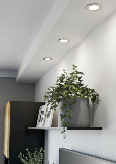Eglo LED Einbauleuchte Fueva 6 3-flammig 3x 3,7W CCT warm-/neutral-/tageslichtweiss 2700/4000/6500K Nickel-matt Ø9cm 901403