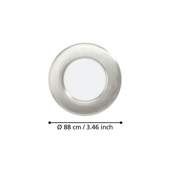 Eglo LED Einbauleuchte Fueva 6 3-flammig 3x 3,7W CCT warm-/neutral-/tageslichtweiss 2700/4000/6500K Nickel-matt Ø9cm 901403