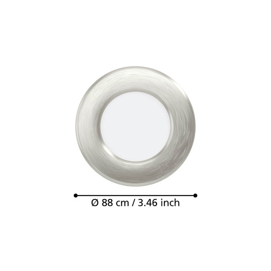 Eglo LED Einbauleuchte Fueva 6 3,7W CCT warm-/neutral-/tageslichtweiss 2700/4000/6500K Nickel-matt Ø9cm 901404