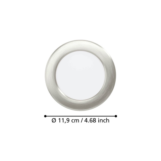 Eglo LED Einbauleuchte Fueva 6 6,3W CCT warm-/neutral-/tageslichtweiss 2700/4000/6500K Nickel-matt Ø12cm 901405