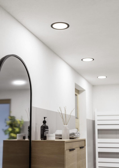 Eglo LED Einbauleuchte Fueva 6 10,5W CCT warm-/neutral-/tageslichtweiss 2700/4000/6500K IP44 Schwarz Ø17cm 901414