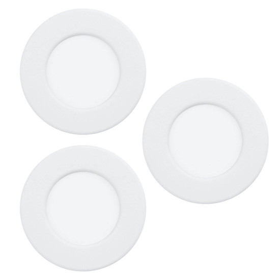 Eglo LED Einbauleuchte Fueva 6-Z Smart 3-flammig dimmbar 3x 2,8W RGB CCT warm-/tageslichtweiss 2700-6500K Zigbee IP44 Weiss Ø9cm 901429