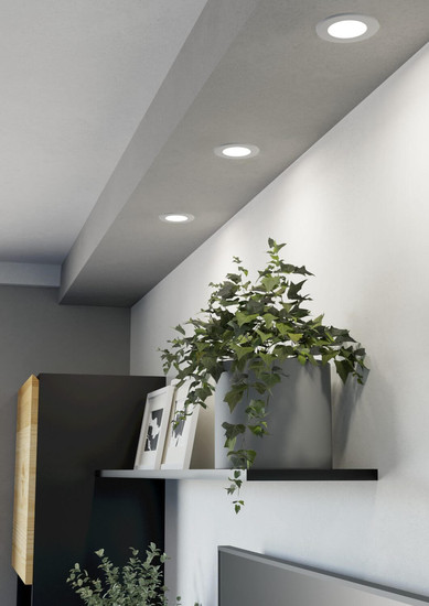 Eglo LED Einbauleuchte Fueva 6-Z Smart 3-flammig dimmbar 3x 2,8W RGB CCT warm-/tageslichtweiss 2700-6500K Zigbee IP44 Weiss Ø9cm 901429
