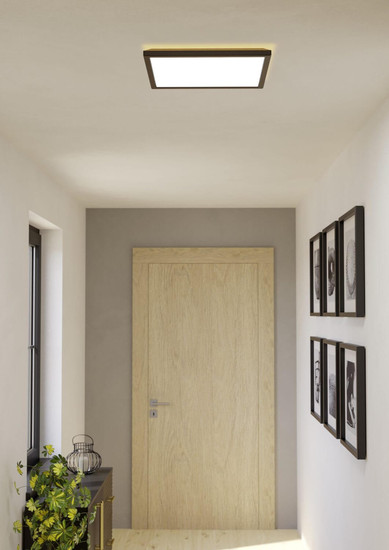 Eglo LED Deckenleuchte Rovito-R dimmbar 17,6W CCT warm-/tageslichtweiss 2700-6500K IP44 Schwarz 39x39cm 901456