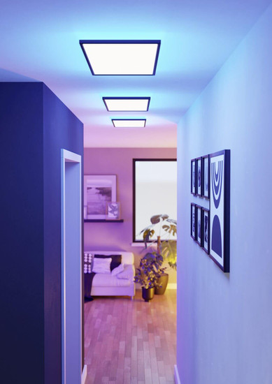 Eglo LED Deckenleuchte Rovito-Z Smart dimmbar 17,2W RGB CCT warm-/tageslichtweiss 2700-6500K Zigbee IP44 Schwarz 57x30cm 901469
