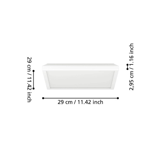 Eglo LED Deckenleuchte Rovito-Z Smart dimmbar 13,4W RGB CCT warm-/tageslichtweiss 2700-6500K Zigbee IP44 Weiss 29x29cm 901474