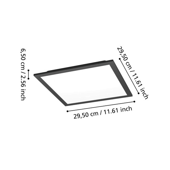 Eglo LED Deckenleuchte Moradillo-Z Smart dimmbar 14W RGB CCT warm-/tageslichtweiss 2700-6500K Zigbee Schwarz Stahl 29,5x29,5cm 901505