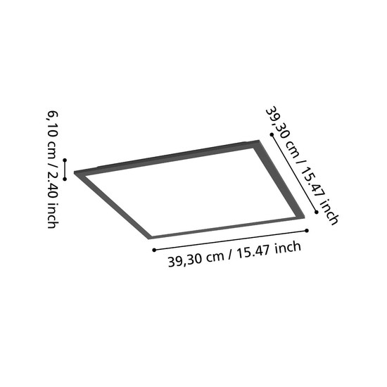 Eglo LED Deckenleuchte Moradillo-Z Smart dimmbar 19W RGB CCT warm-/tageslichtweiss 2700-6500K Zigbee Schwarz Stahl 39x39cm 901506