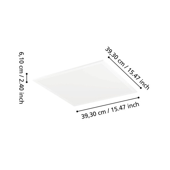 Eglo LED Deckenleuchte Moradillo-Z Smart dimmbar 19W RGB CCT warm-/tageslichtweiss 2700-6500K Zigbee Weiss Stahl 39x39cm 901513