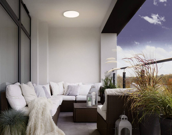 Eglo LED Deckenleuchte Castagneto 20W CCT warm-/neutral-/tageslichtweiss 2700/4000/6500K Bewegungsmelder IP54 Weiss mit Sensor Ø31cm 901535