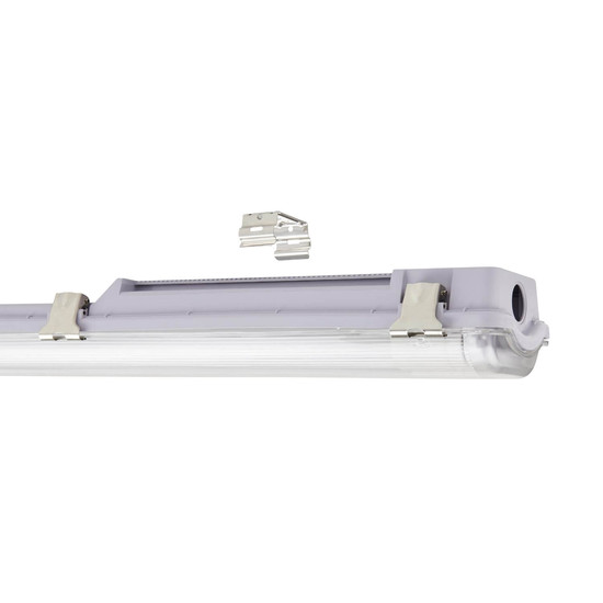 Eglo LED Feuchtraumleuchte Basic Plus 2-flammig G13 2x 15W neutralweiss 4000K IP65 Grau Transparent 126x10cm 901547