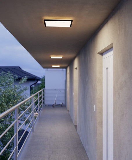 Eglo LED Deckenleuchte Minerario 20,4W warmweiss 3000K IP54 Schwarz 39x39cm 901575