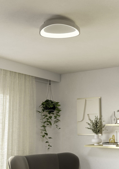 Eglo LED Deckenleuchte Loretello dimmbar 12W CCT warm-/tageslichtweiss 2700-6500K Weiss Stahl Ø35cm 901583