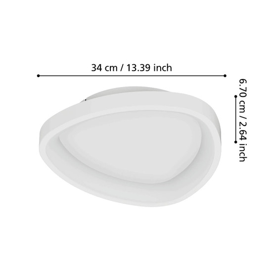 Eglo LED Deckenleuchte Loretello dimmbar 12W CCT warm-/tageslichtweiss 2700-6500K Weiss Stahl Ø35cm 901583