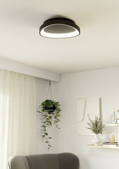 Eglo LED Deckenleuchte Loretello dimmbar 12W CCT warm-/tageslichtweiss 2700-6500K Schwarz Stahl Ø35cm 901584