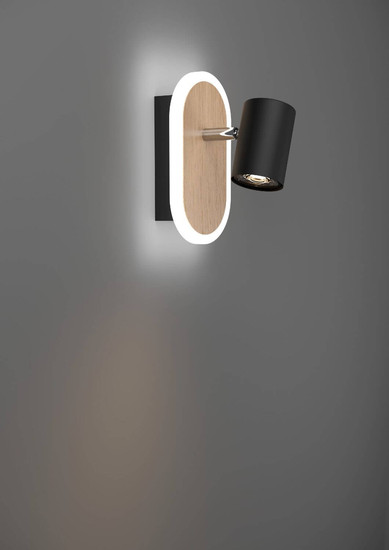 Eglo LED Wandleuchte Rimbocchi 7W warmweiss 3000K Schwarz Braun Satiniert Stahl 18x15cm 901631