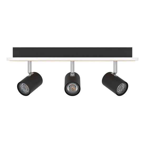Eglo LED Deckenstrahler Rimbocchi 20W warmweiss 3000K Schwarz Braun Satiniert Stahl 46x15cm 901633
