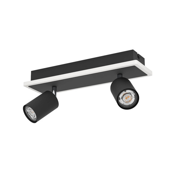 Eglo LED Deckenstrahler Rimbocchi 1 12W warmweiss 3000K Schwarz Satiniert Stahl 34x14cm 901635