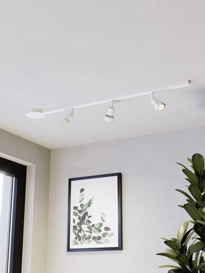 Eglo Schienensystem-Set Easyt Set 3 Spots 3-flammig GU10 Weiss Aluminium 102x14cm 901668