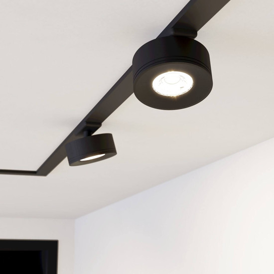 Eglo LED Schienenspot Tplus Wide Spot dimmbar 6,6W CCT warm-/tageslichtweiss 2700-6500K Schwarz Ø8,5cm 901684