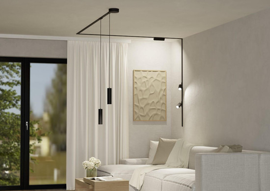 Eglo LED Schienen-Pendelleuchte Tplus Pendant dimmbar 6,6W CCT warm-/tageslichtweiss 2700-6500K Schwarz Ø5,5cm 901687