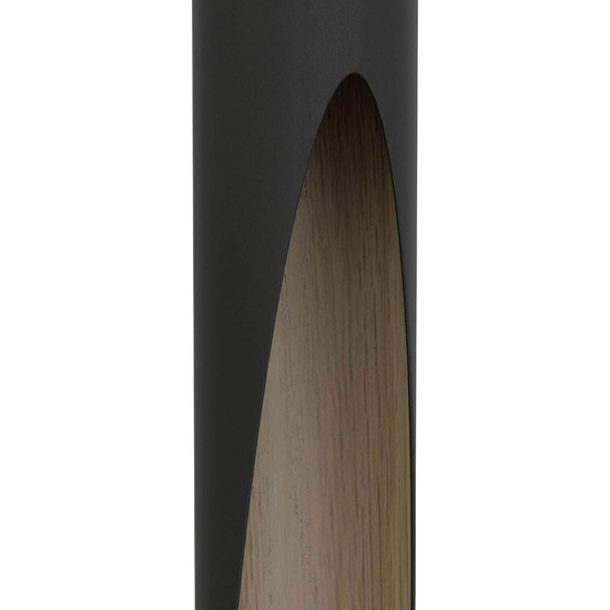 Eglo LED Pendelleuchte Barbotto 4-flammig GU10 4x 4,5W warmweiss 3000K Schwarz Braun Stahl Holz 92,5x6cm 901733