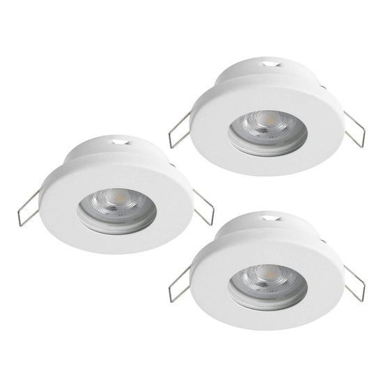 Eglo LED Einbauspot Favazzina 3-flammig GU10 3x 4W warmweiss 2700K IP44 Weiss Klar Stahl Glas Ø8,5cm 901759