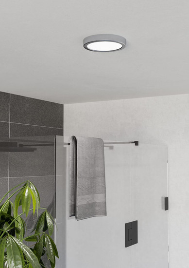 Eglo LED Aufbauleuchte Fueva 6 7,5W CCT warm-/neutral-/tageslichtweiss 2700/4000/6500K IP44 Chrom Stahl Ø17cm 901762