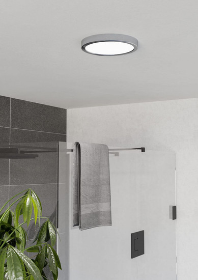 Eglo LED Aufbauleuchte Fueva 6 11,5W CCT warm-/neutral-/tageslichtweiss 2700/4000/6500K IP44 Chrom Stahl Ø21cm 901763