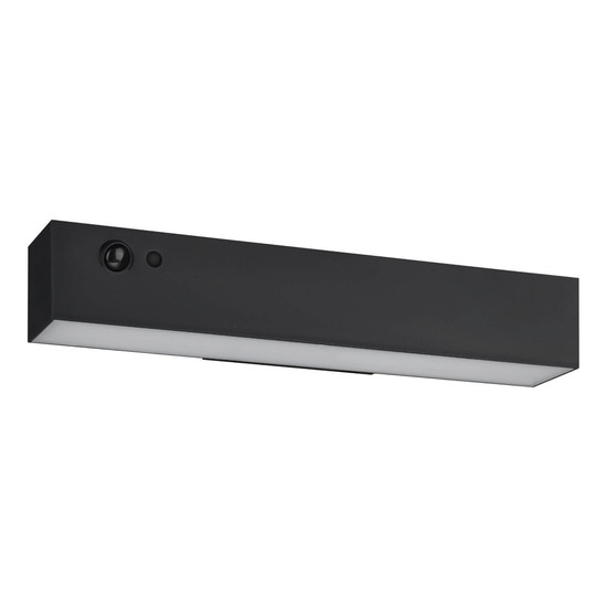 Eglo LED Solar-Wandleuchte Voscari dimmbar 6,8W neutralweiss 4000K Bewegungsmelder IP54 Schwarz mit Sensor 28,5x5cm 901916