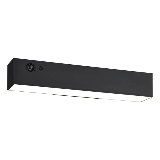 Eglo LED Solar-Wandleuchte Voscari dimmbar 6,8W neutralweiss 4000K Bewegungsmelder IP54 Schwarz mit Sensor 28,5x5cm 901916
