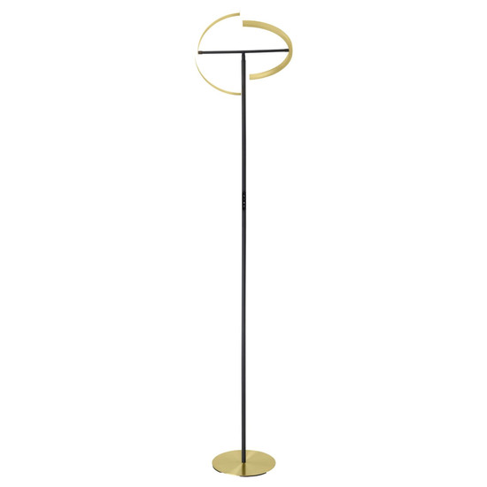 Eglo LED Stehleuchte Castelpoto 2-flammig dimmbar 2x 8,8W warmweiss 3000K Messing-gebürstet Schwarz Stahl 180cm 901973