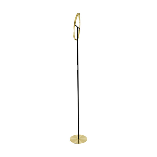 Eglo LED Stehleuchte Castelpoto 2-flammig dimmbar 2x 8,8W warmweiss 3000K Messing-gebürstet Schwarz Stahl 180cm 901973