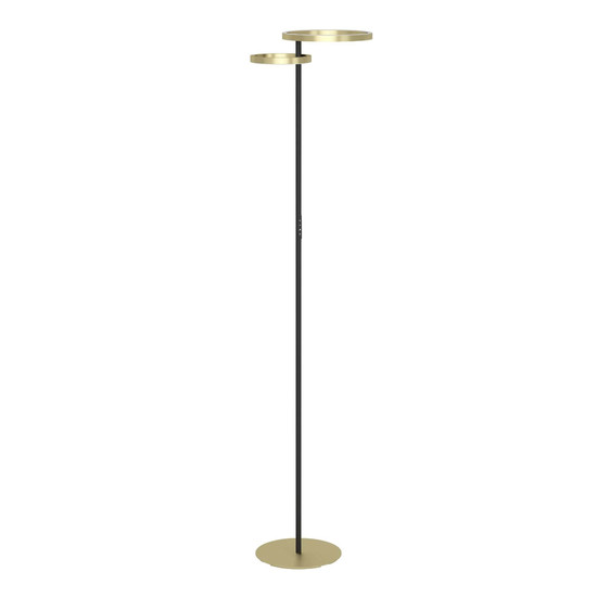 Eglo LED Stehleuchte Castelpoto 1 dimmbar 28W CCT warm-/tageslichtweiss 2700-6500K Messing-gebürstet Schwarz Stahl 180cm 901975
