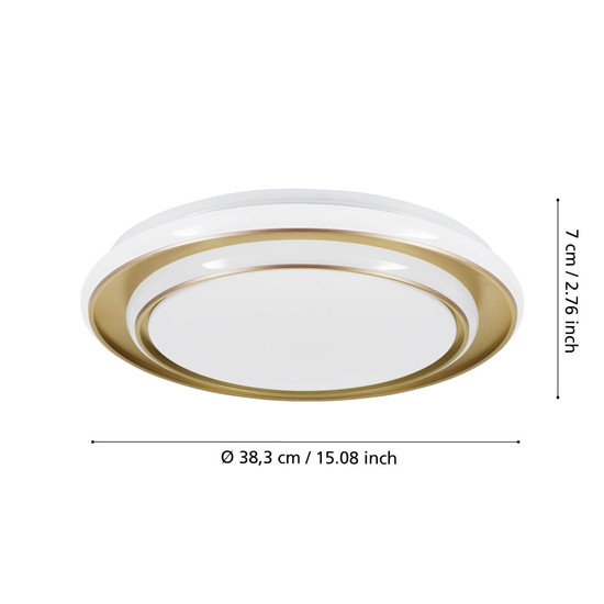 Eglo LED Deckenleuchte Moschetta 24W CCT warm-/neutral-/tageslichtweiss 2700/4000/6500K Goldfarben Stahl Ø40cm 902044