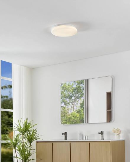 Eglo LED Deckenleuchte Frania-IP 18W CCT warm-/neutral-/tageslichtweiss 3000/4000/6000K IP44 Weiss Stahl Ø31cm 902075