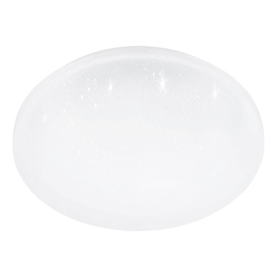 Eglo LED Deckenleuchte Frania-IP 18W CCT warm-/neutral-/tageslichtweiss 3000/4000/6000K IP44 Weiss Stahl Kristalleffekt Ø31cm 902077