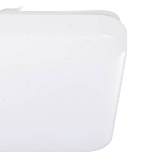 Eglo LED Deckenleuchte Frania-IP 18W CCT warm-/neutral-/tageslichtweiss 3000/4000/6000K IP44 Weiss Stahl Kristalleffekt 33x33cm 902078