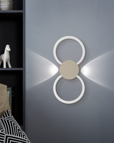 Eglo LED Wand-/Deckenleuchte Venticello 1 20,91W warmweiss 3000K Sandfarben Aluminium 66x30cm 902127
