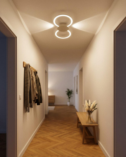 Eglo LED Wand-/Deckenleuchte Venticello 1 20,91W warmweiss 3000K Sandfarben Aluminium 66x30cm 902127