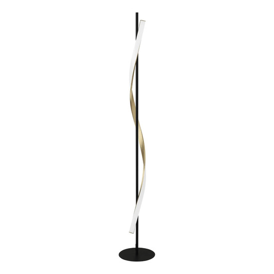 Eglo LED Stehleuchte Conaprato dimmbar 20W CCT warm-/tageslichtweiss 2700-6500K Schwarz Messing-gebürstet Aluminium Stahl 150cm 902138