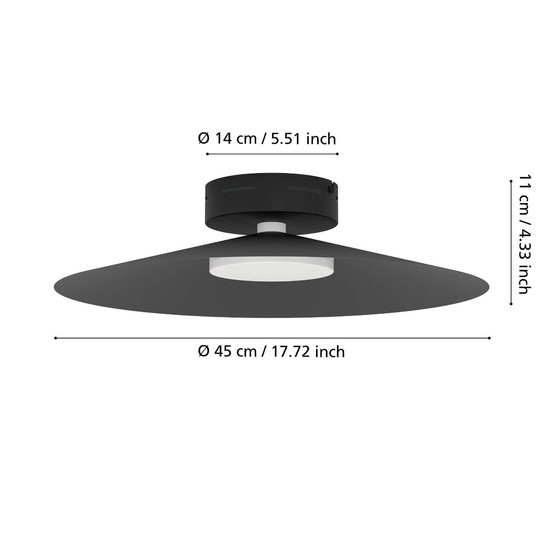 Eglo LED Deckenleuchte Conomavilla-Z Smart dimmbar 15,5W RGB CCT warm-/tageslichtweiss 2700-6500K Zigbee Schwarz Stahl Ø45cm 902182