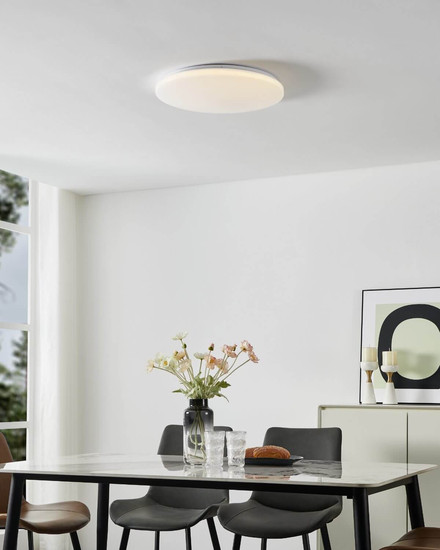 Eglo LED Deckenleuchte Frania-Z Smart dimmbar 25W RGB CCT warm-/tageslichtweiss 2700-6500K Zigbee Weiss Stahl Ø50cm 902195