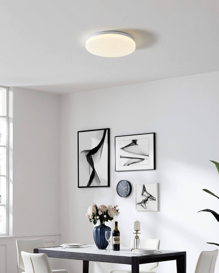 Eglo LED Deckenleuchte Frania-Z Smart dimmbar 12W RGB CCT warm-/tageslichtweiss 2700-6500K Zigbee Weiss Stahl Kristalleffekt Ø31cm 902196