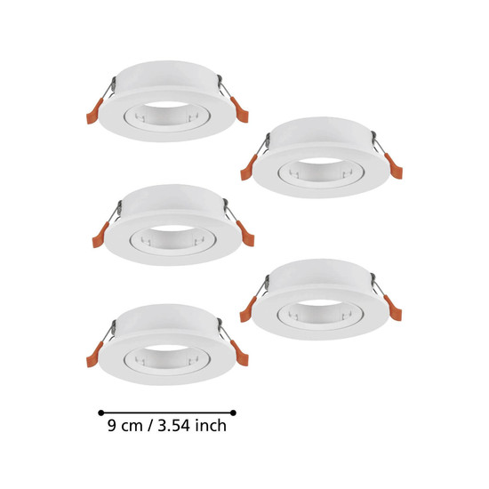 Eglo Einbauspot Barranco 5-flammig GU10 Weiss Ø9cm 902226