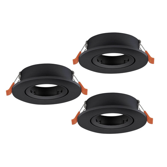 Eglo Einbauspot Barranco 3-flammig GU10 Schwarz Ø9cm 902228